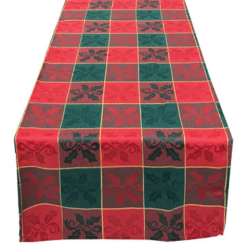 Royal de Noel Collection Plaid Holiday Design Table Runner, 16"x72"