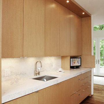Modern Oak Veneer kitchen cabinets