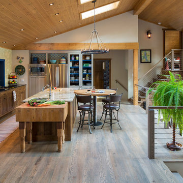 Kitchen and Fireplace