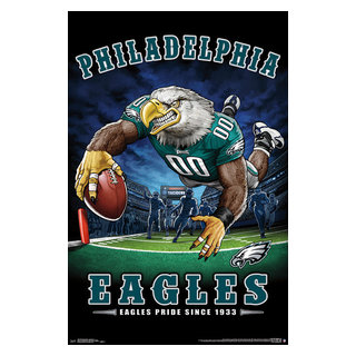 NFL Philadelphia Eagles - Logo 21 Wall Poster, 14.725 x 22.375, Framed 