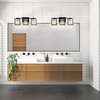 Henessy 3-Light Bathroom Vanity Fixture, Black And Brushed Nickel