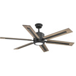 Progress - Progress P2586-7130K Glandon - 60" Ceiling Fan with Light Kit - The 60" Glandon ceiling fan features a 17W LED module (3000K color temperature) with a shatterproof white opal shade. With a sophisticated and modern design, Glandon has a dual mount system and comes with a full function remote control- batteries are included. A sophisticated and modern design, the 60" Glandon 6 blade ceiling fan includes reversible blades that will complement any decor