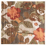 Jaipur Living - Jaipur Living Petal Pusher Handmade Floral Light Gray/Multicolor Area Rug, 6' Sq - This hand-tufted area rug delivers artistic charm with rich and moody hues. Watercolor blooms in green, brown, orange, and red create a large-scale design on the light gray backdrop, while the wool and viscose blend lends a sumptuous feel underfoot.