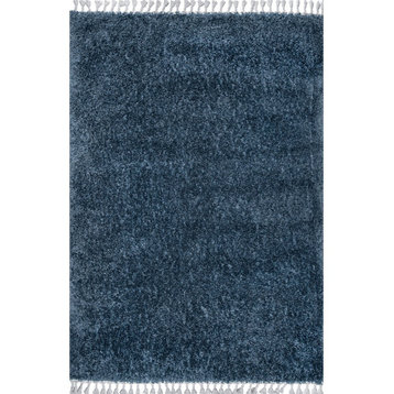 nuLOOM Katherina Casuals Shags Striped Area Rug, Blue, 7'10"x10'10"