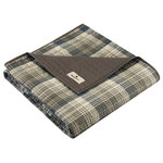 Olliix - Woolrich Tasha Quilted Throw, Tan - The Woolrich Tasha quilted throw features an all over brown and tan plaid and reverses to a solid brown color. Made from 100% cotton this lightweight throw is soft to the touch and can be used year round.
