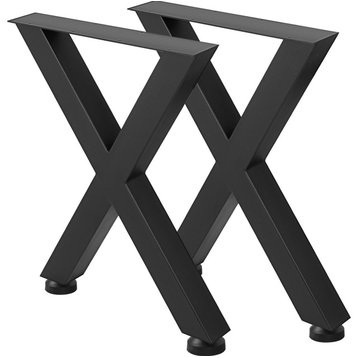 Vevor Steel Table Legs for FurniturexTable Legs Black Color, 24" W X 28" H