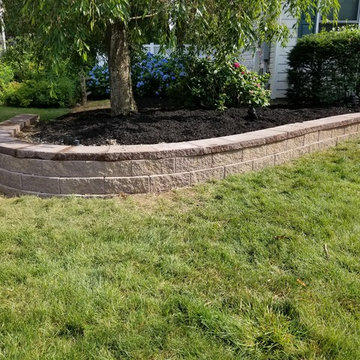 Block Retaining Garden Wall - Cambridge Sigma 8 - Toffee / Onyx