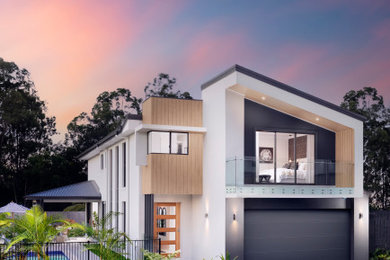 Contemporary exterior home idea in Brisbane