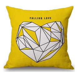 K&D - K&D Linen Pillow, Set of 2, Heart - Decorative Pillows