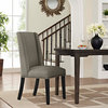 Baron Parsons Upholstered Fabric Dining Side Chair, Granite