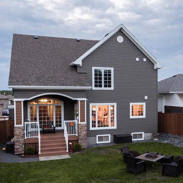 EstateTM D4D in Granite, PortsmouthTM D7 Cedar Shingles in Yellow Birch