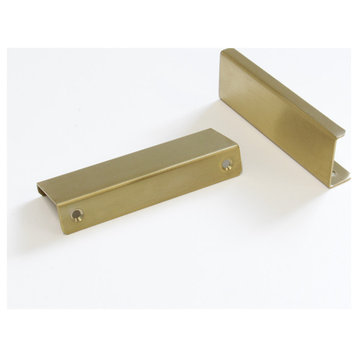 RCH Modern Stainless Steel Finger Edge Pull, Various Finishes (2 Pack), Brushed