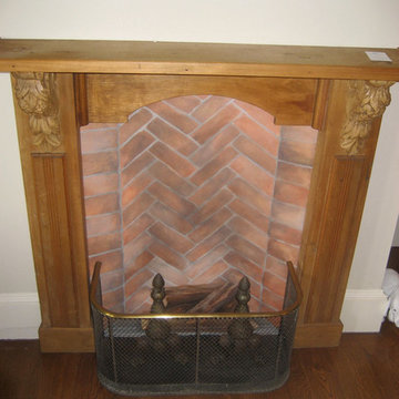 Housefox Design - custom painted fireplace.