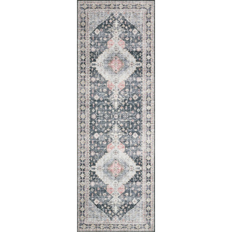 Loloi Skye Sky-02 Rug, Charcoal/Multi, 2'6"x7'6" Runner