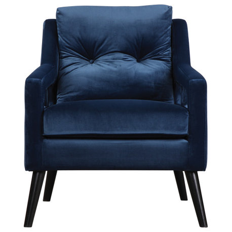 Uttermost O'Brien Blue Velvet Armchair