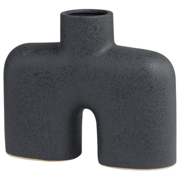 Contemporary Black Ceramic Vase 563190
