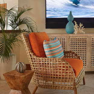Example of a transitional home theater design in Hawaii