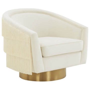 Flapper Cream Swivel Chair, Cream