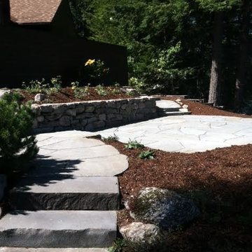 Bluestone patio and Fieldstone wall
