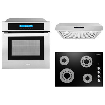 3-Piece 30" Electric Cooktop 30" Under Cabinet Range Hood 24" Electric Wall Oven