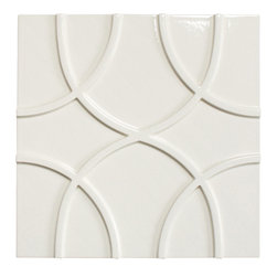 Studio Moderne Paramount Pattern Field in Ecru Gloss - Tile