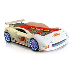 Lamborghini Race Car Bed White - Kids Beds