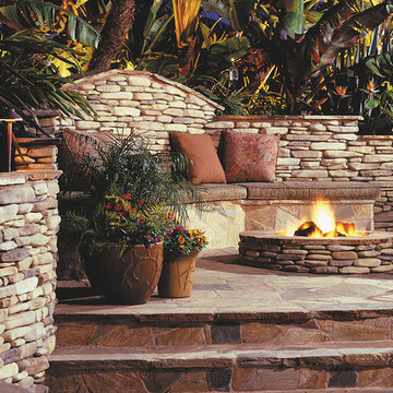 Rustic Stone Outdoor Fire Pit