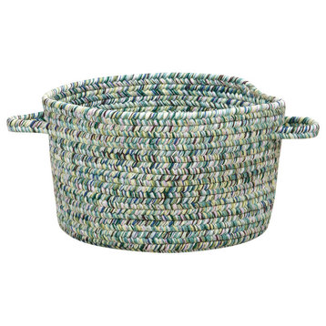 Sea Pottery Braided Basket, Blue, 16"x16"x9"