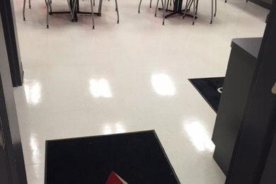 Before & After Office Break Room Floor Stripping in Crest Hill, IL