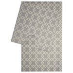 Dundee Deco - Geometric PVC Bathroom Mat Set, 2 pcs, Grey, 20" x 21" and 20" x 33" - Dundee Deco bathroom mats are made of NON-ABSORBENT, NON-SLIP premium quality material that DRIES FASTER than standard bathroom mats making them easy to clean. Our unique DRAIN HOLES will help to ensure no pooling of water. Our Mats are soft and made of our unique foam technology making it easy on your feet when used. These mats are suitable for bathrooms, restrooms, laundry rooms, and home entrances. Our mats have a foldable and lightweight feature, making them easy to transport and store. Exquisite designs of our mats will bring a luxurious look and feel to your bathroom.