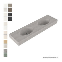 Oval 1800 Double Stone Vanity Top By Plumbline - Bathroom Basins
