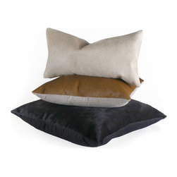 Cowhide and Linen Pillows - Decorative Pillows