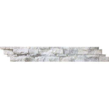 Bianco Mare Marble Ledger Panel, 6 X 24 Split-Faced