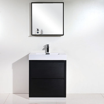 LAVANITY 30" Black Floor Mount Modern Bathroom Vanity--FMB30BK--$459