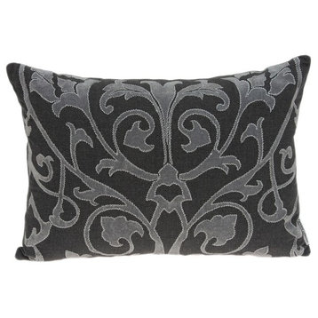 Parkland Collection Sophia Traditional Gray Pillow Cover With Poly Insert