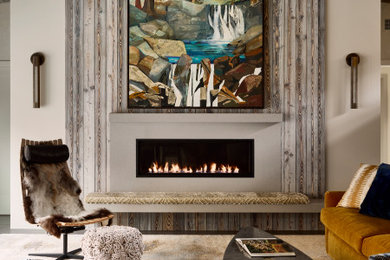 Example of a minimalist living room design in New York