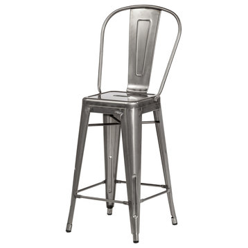 Bastille Stackable Counter Stool Gun Metal With Seat Handle