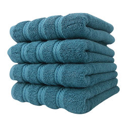CLASSIC TURKISH TOWELS - Antalya Luxury Turkish Bath Towel Set, Colonial Blue, 16"x30" - Bath Towels