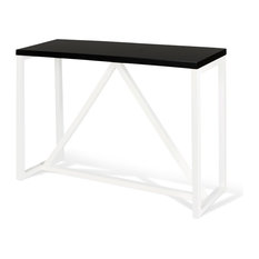 Contemporary 30 Inch Wide Side.. Console Tables | Houzz - Uniek - Kaya Wood Console Table, Black and White - Console Tables