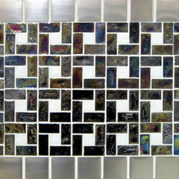 Pinwheel with Stainless Steel Border - Ready to Finish Tile Palette - Accent Trim And Border Tile