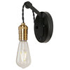 Essy 1 Light Wall Sconce, Black and Soft Gold