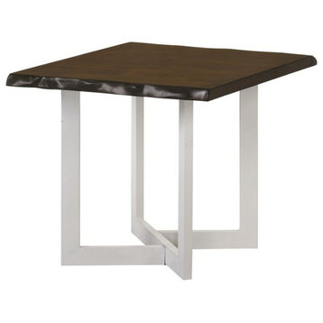 Furniture of America Krestian Contemporary Wood End Table in Oak and White