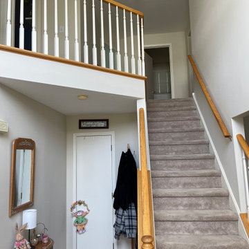 Red Oak Staircase Remodel with Custom Handrails - Bensalem PA
