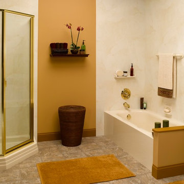 Smooth Almond-White Bath Tile