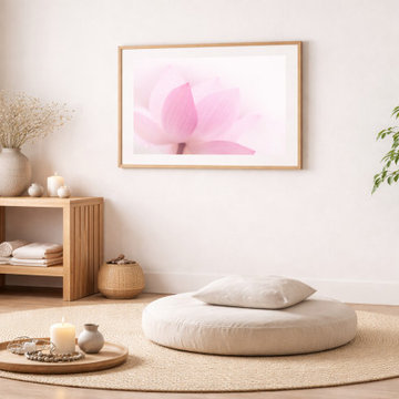 Closeup on Lotus Flower Petal Modern Style Wall Art