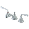 Kingston Brass Widespread Bathroom Faucet With Brass Pop-Up, Polished Chrome