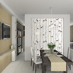 Casart coverings - Birds & Birch - Dining Room Focal Wall - Wallpaper