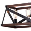 Wade 36" 5 Light Linear Chandelier Matte Black and Sycamore