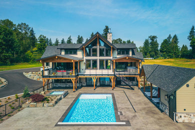 Rustic exterior home idea in Vancouver
