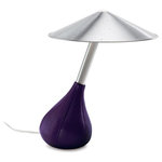 Pablo - Piccola Leather Lamp, Purple - Piccola is limited only by your imagination. Its soft pliable base is covered in supple Italian glove leather and can be tilted to any angle while its handspun aluminum shade floats freely to remain level in all positions. It is as playful as it is intelligent. SF Moma permanent collection.